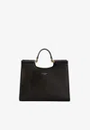 Dolce & Gabbana Small Sicily Calf Leather Tote Bag In Black