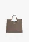 Dolce & Gabbana Small Sicily Calf Leather Tote Bag In Gray