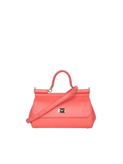 Dolce & Gabbana Small Sicily Coral Bag In Orange