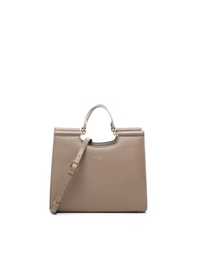 DOLCE & GABBANA DOLCE & GABBANA SMALL SICILY GREY CALFSKIN BAG