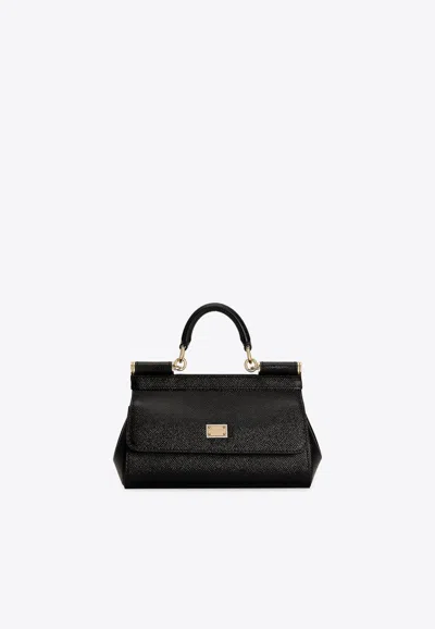Dolce & Gabbana Small Sicily Handbag In Black