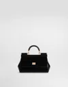 Dolce & Gabbana Small Sicily Polished Shoulder Bag In Black