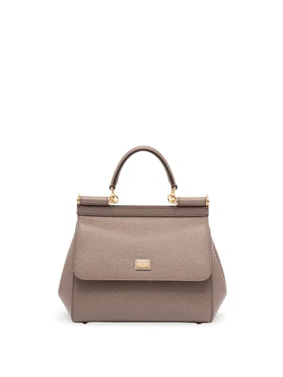 Dolce & Gabbana Small `sicily` Handbag In Brown