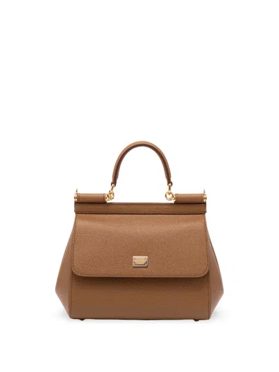 Dolce & Gabbana Small `sicily` Handbag In Brown