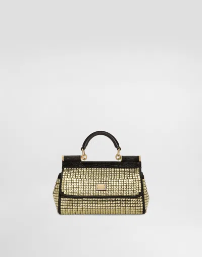 Dolce & Gabbana Small Sicily Handbag In Nero/oro