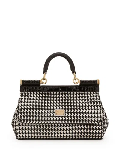 Dolce & Gabbana Houndstooth Tote Bag In Hw5fg
