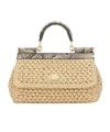 Dolce & Gabbana Small Sicily Interwoven Tote Bag In Nude