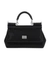 Dolce & Gabbana Small Sicily Rhinestone-embellished Shoulder Bag In Black