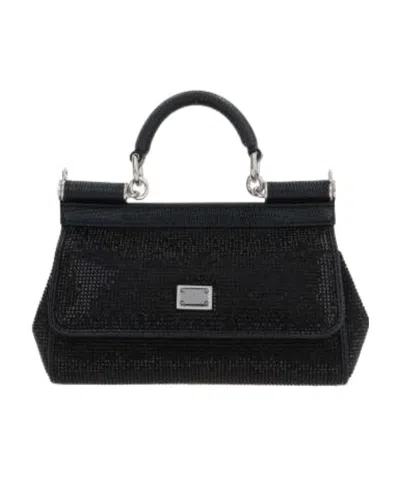 DOLCE & GABBANA DOLCE  GABBANA X KIM LOGO PLAQUE SMALL SICILY SHOULDER BAG