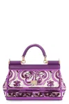 Dolce & Gabbana Small Sicily Leather Handbag In Purple
