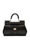 Dolce & Gabbana Small Sicily Leather Handbag In Schwarz