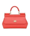 Dolce & Gabbana Small Sicily Leather Tote Bag In Red