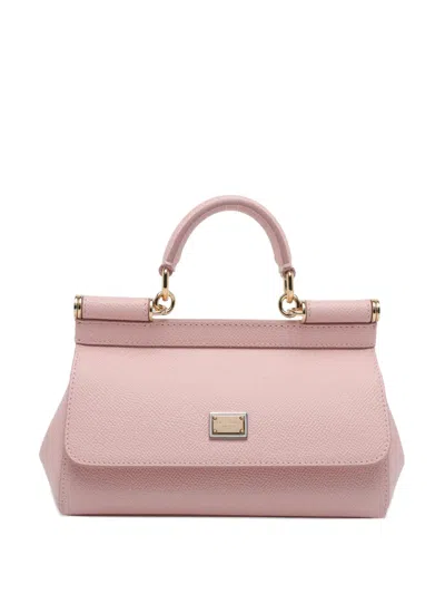 Dolce & Gabbana Small Sicily Logo-plaque Tote Bag In Pink