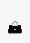 Dolce & Gabbana Small Sicily Patent Leather Top Handle Bag In Black