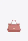 Dolce & Gabbana Small Sicily Patent Leather Top Handle Bag In Pink