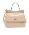 Dolce & Gabbana Small Sicily Patent-leather Tote Bag In Nude