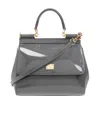 Dolce & Gabbana Small Sicily Patent Tote Bag In Gray