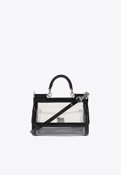 Dolce & Gabbana Small Sicily Pvc Top Handle Bag In Black