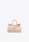 Dolce & Gabbana Small Sicily Quilted Leather Top Handle Bag In Pink