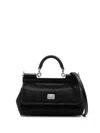 Dolce & Gabbana Small Sicily Rhinestone-embellished Shoulder Bag In Black