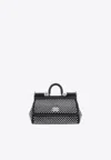 Dolce & Gabbana Small Sicily Rhinestone-embellished Shoulder Bag In Black