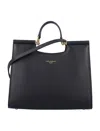 Dolce & Gabbana Black Calfskin Tote Bag With Adjustable Shoulder Strap In Black