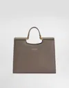 Dolce & Gabbana Small Sicily Shopper In Grey