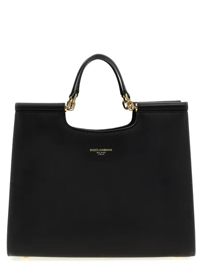 Dolce & Gabbana Small Sicily Shopping Bag In Black