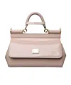 Dolce & Gabbana Small Sicily Leather Shoulder Bag In Nude