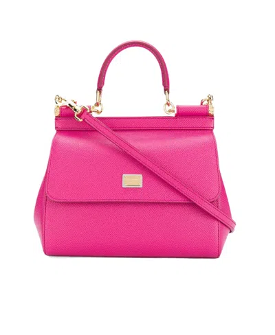 Dolce & Gabbana Small Sicily Shoulder Bag In Pink