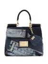 Dolce & Gabbana Small Patchwork Denim Sicily Soft Bag In Blue