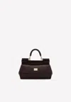 Dolce & Gabbana Small Sicily Top Handle Bag In Calf Leather In Bordeaux