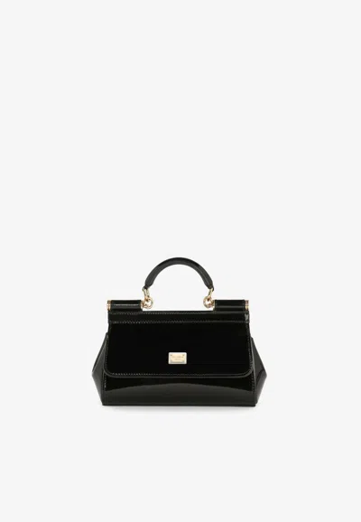 Dolce & Gabbana Women Sicily Small Leather Handbag In Black