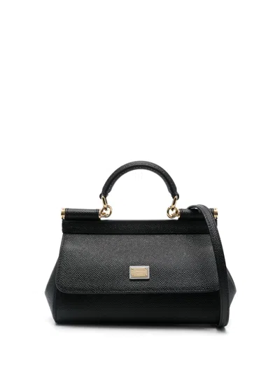 Dolce & Gabbana Small Sicily Tote Bag In Black