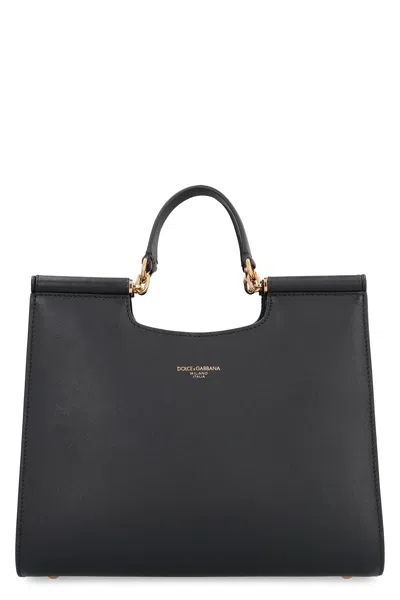 Dolce & Gabbana Small Sicily Tote Bag In Black
