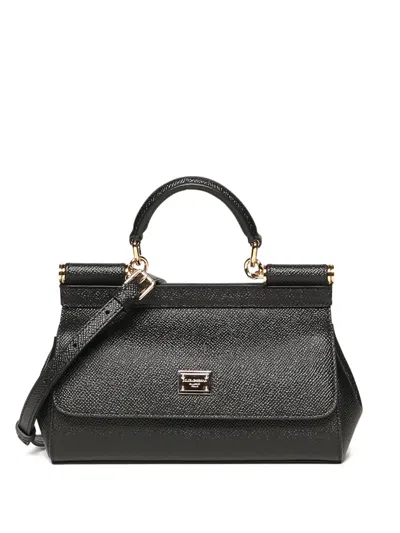 Dolce & Gabbana Small Sicily Tote Bag In Black