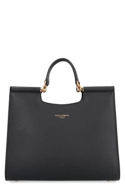 Dolce & Gabbana Small Sicily Tote Bag In Black