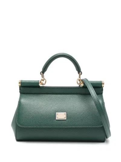 Dolce & Gabbana Small Sicily Tote Bag In Green