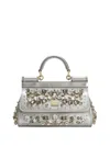 Dolce & Gabbana Small Sicily Tote Bag In Silver