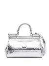 Dolce & Gabbana Small Sicily Tote Bag In Silver