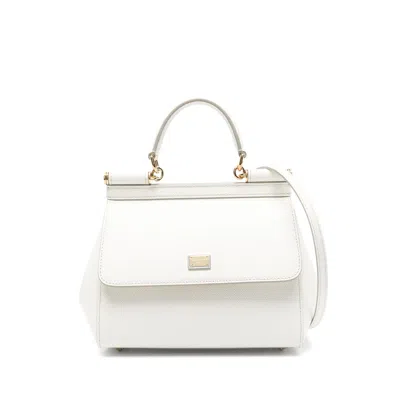 Dolce & Gabbana Medium Sicily Tote Bag In White