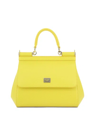 Dolce & Gabbana Small Yellow Leather Handbag For Women