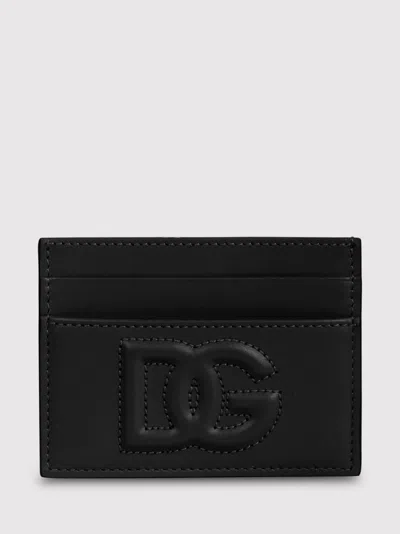Dolce & Gabbana Smooth Calfskin Card Holder In Black