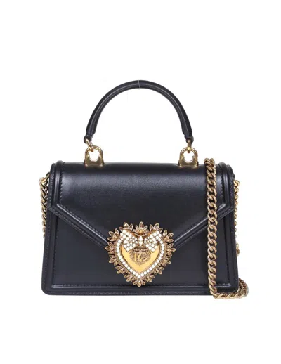 Dolce & Gabbana Smooth Calfskin Handbag In Black