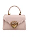 Dolce & Gabbana Devotion Small Leather Handbag In Powder