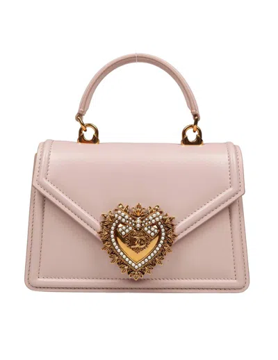 Dolce & Gabbana Smooth Calfskin Handbag In Powder