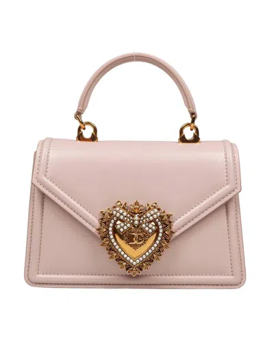 Dolce & Gabbana Smooth Calfskin Handbag In Powder