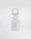 Dolce & Gabbana Smooth Calfskin Keyring In Blue
