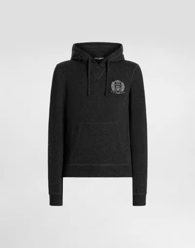 Dolce & Gabbana Smooth Cashmere Sweatshirt In Black