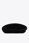 Dolce & Gabbana Smooth Velvet Flat Cap In Black